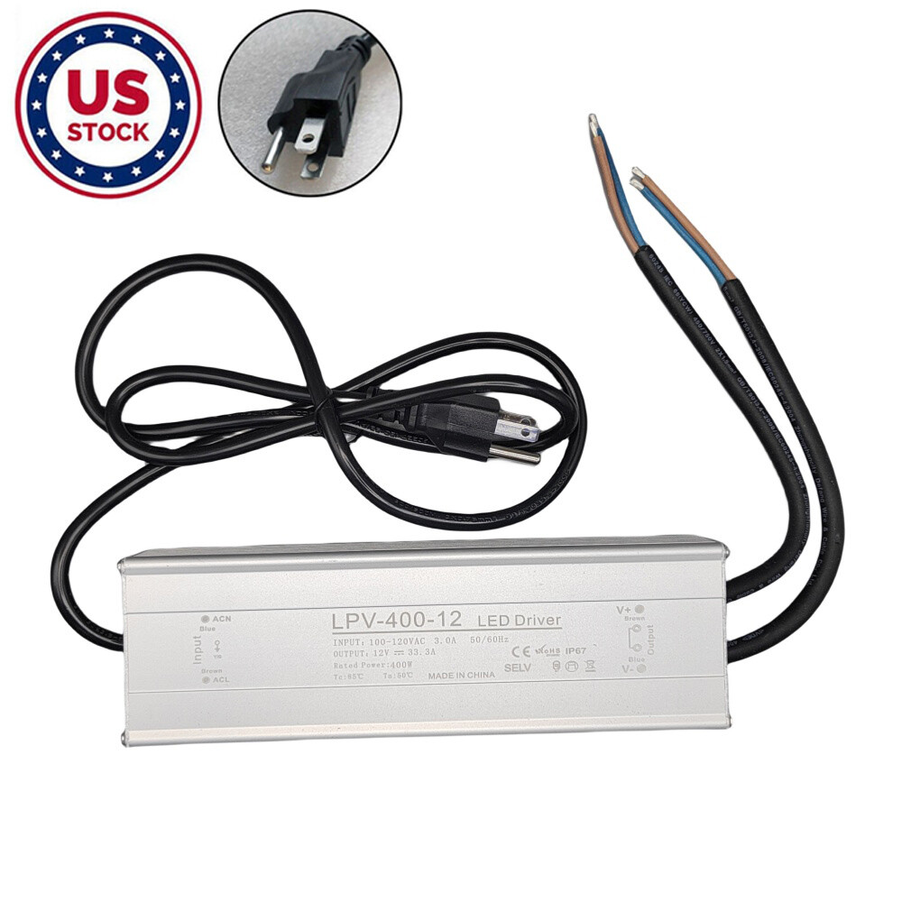 60-400W LED Power Supply AC110V to DC12V Driver Transformer Adapter Waterproof