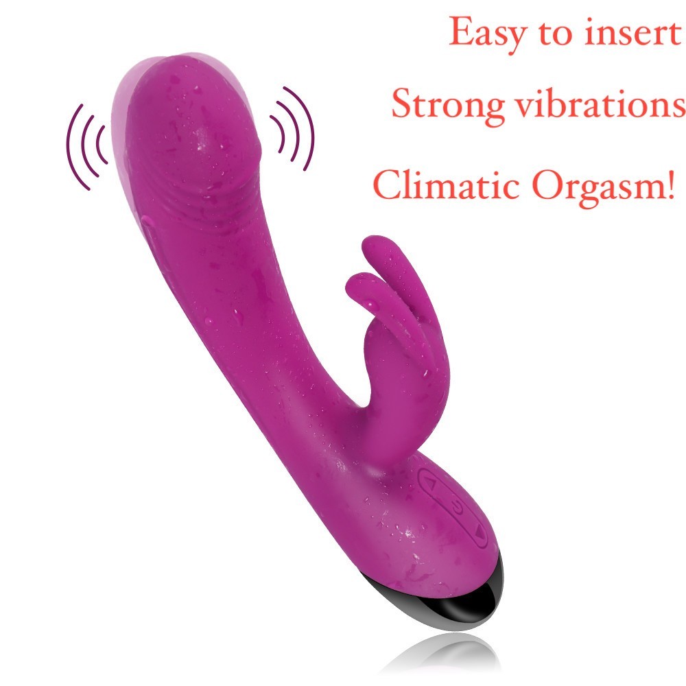 Anal Massager Rabbit Vibrator G-Spot Clitoral 10 Modes USB Rechargeable Pink