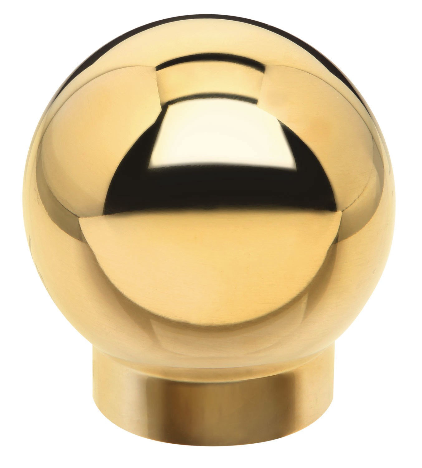 Ball Single Outlet Railing Component For 1.5" Tubing Polished Brass Finish