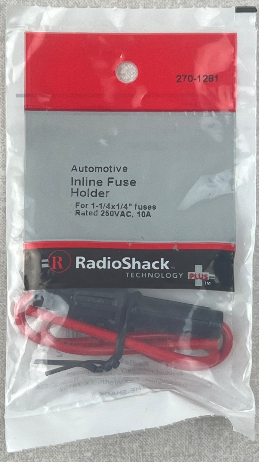 RadioShack Automotive Inline Fuse Holder (250VAC,10A)#270-1281