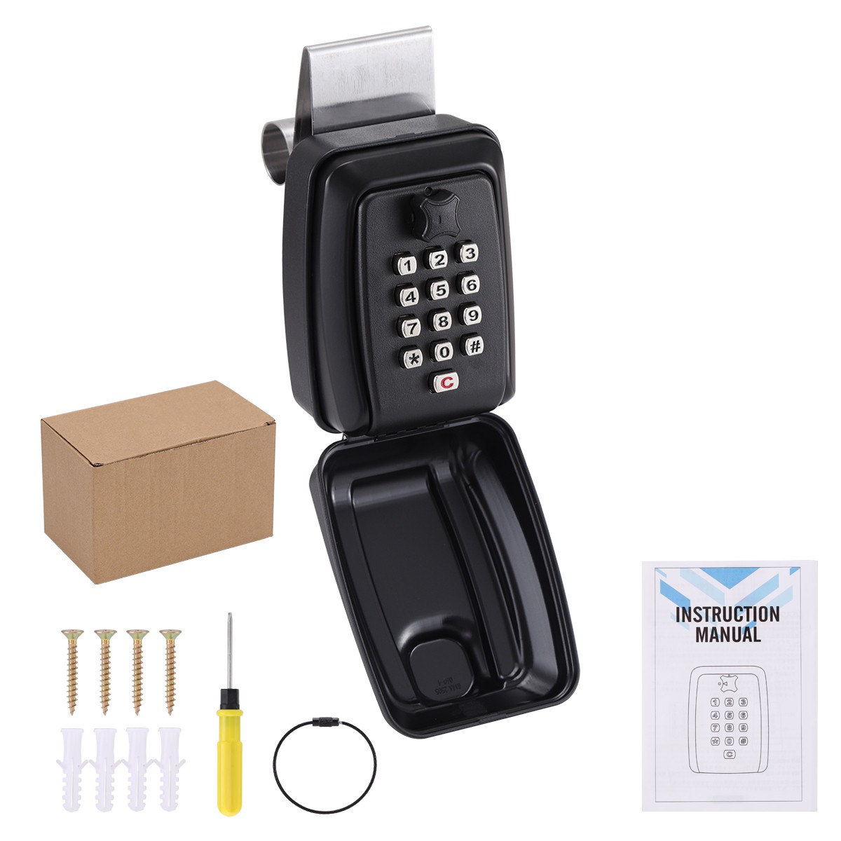 Key Storage Lock Box Wall Car Window Punch Button Lock Box for Ride Share Turo