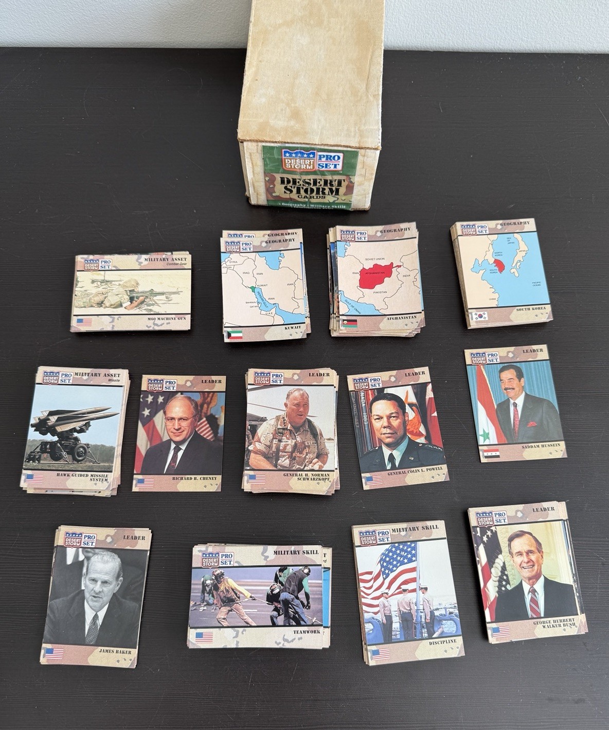 Desert Storm Pro Set Cards Complete Set Vintage 90s Iraq Saddam War Military