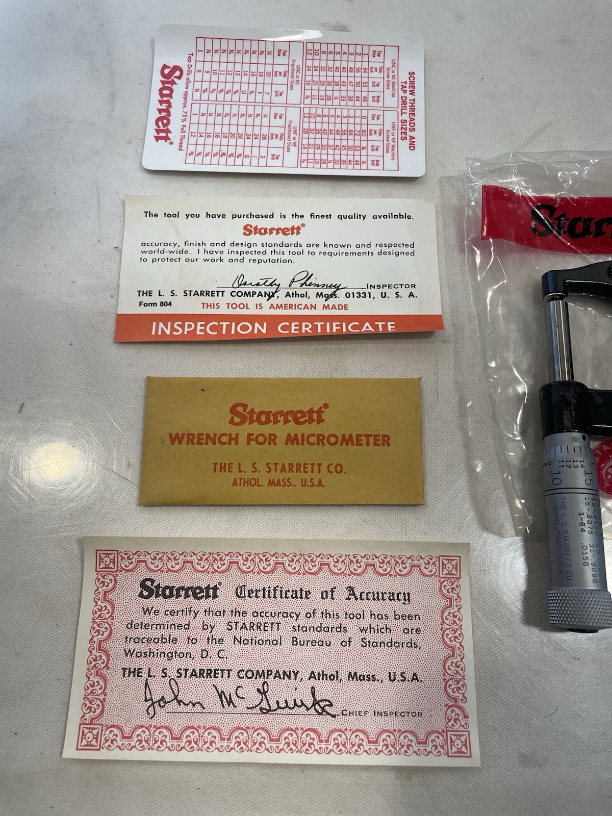 Vintage Starter 211P-1 Rounded Anvil Micrometer