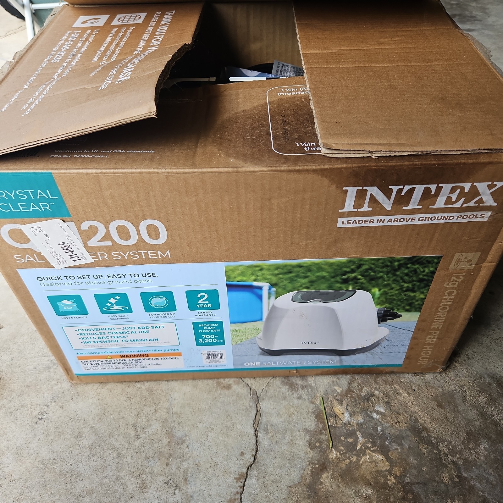 P/R Intex QX2100 Krystal Clear Saltwater System - No Salt Cell