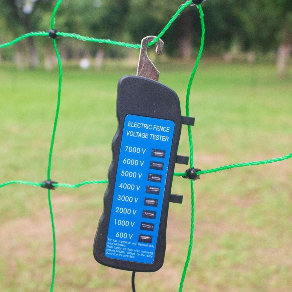 600V-7KV Garden Electric Fence Tester 8 Indicator Light Digital Voltmeter Tool