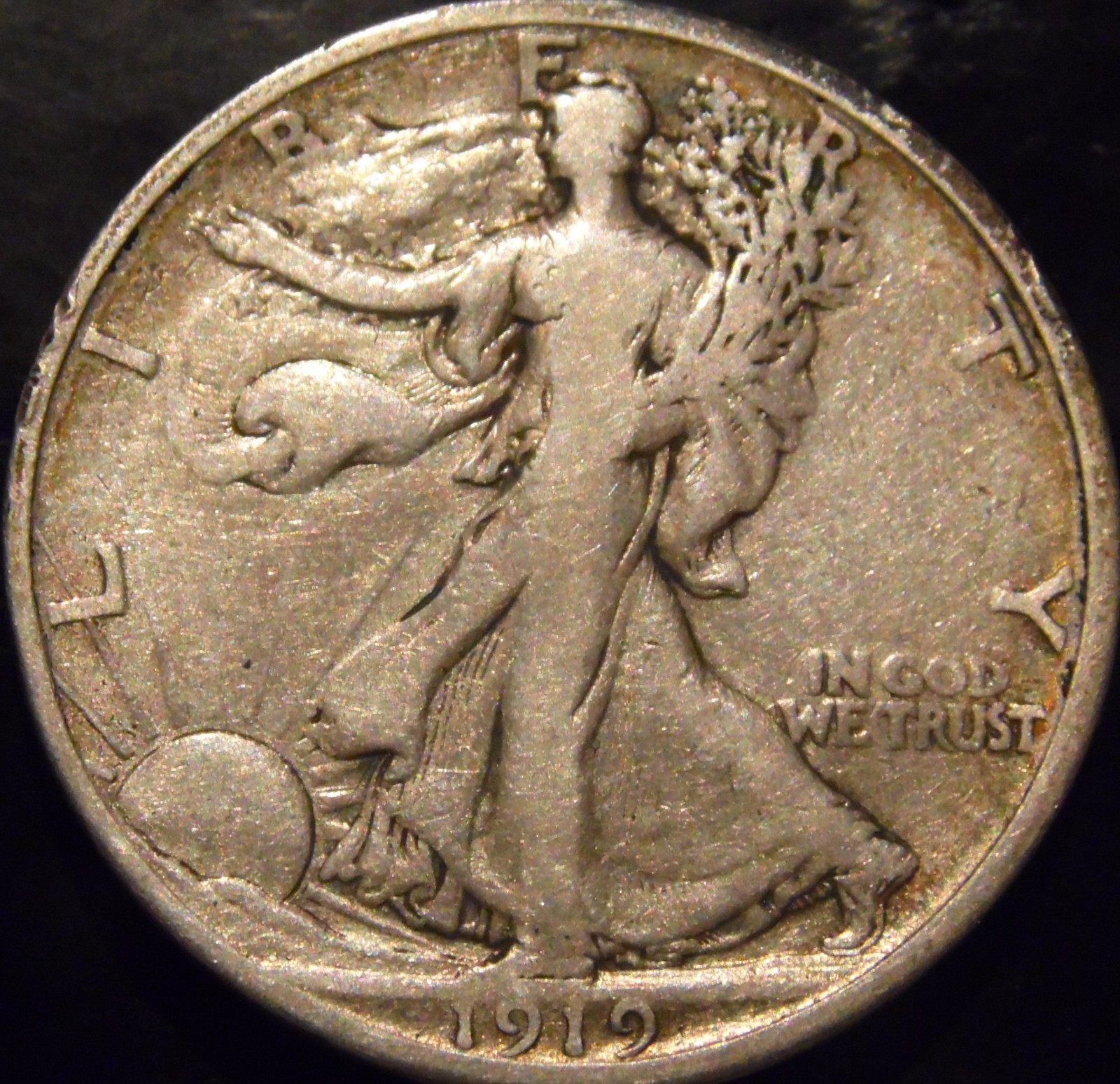 1919-S Walking Liberty Half Dollar Choice Original VF