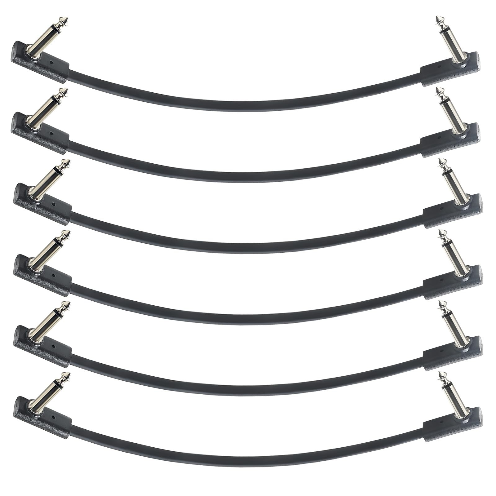 Flat Patch Cables for Guitar Effect Pedal 6 Inch Save Space Clear Sound 1/4" ...