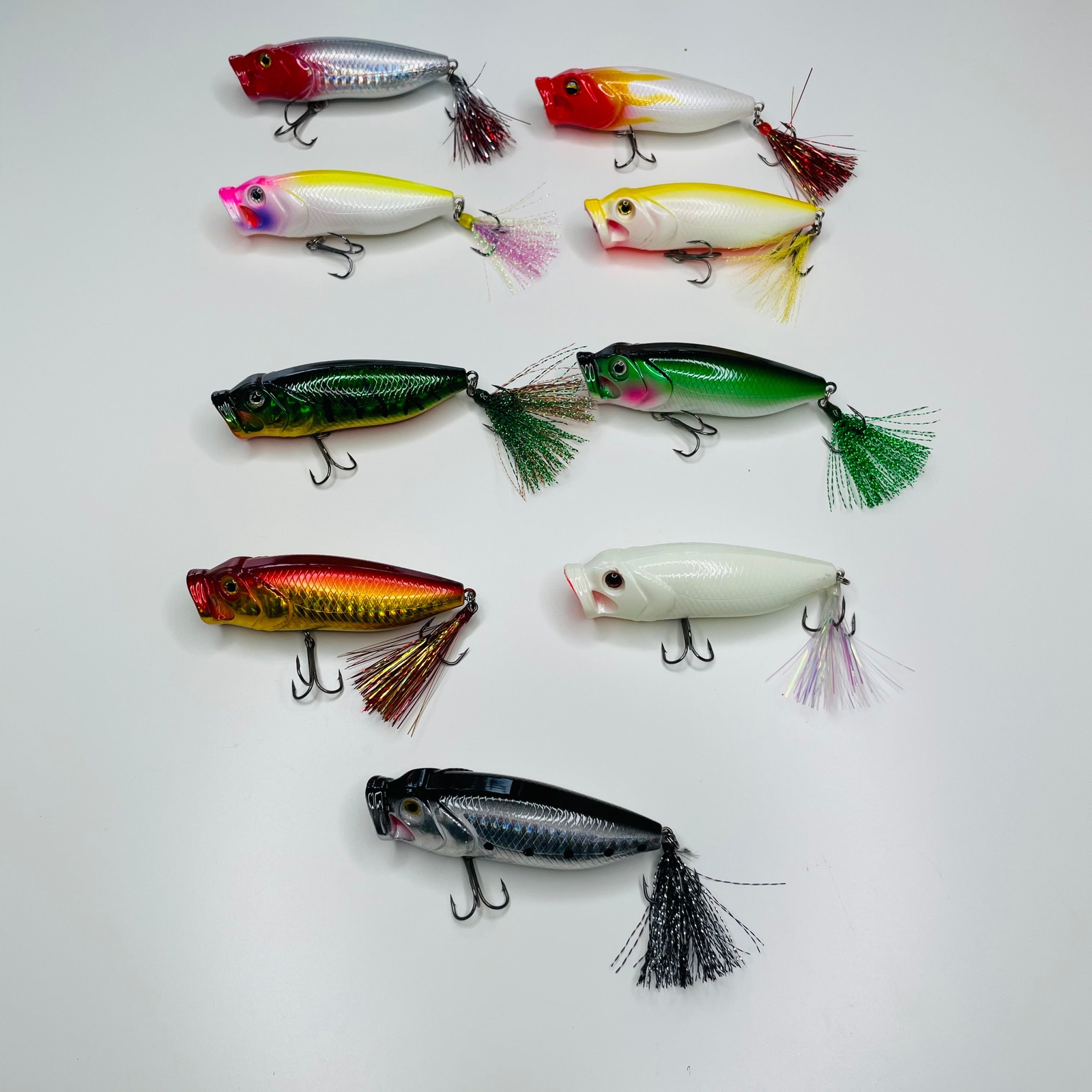 Popper lure with custom tinsel tail - 5” / 0.5 oz