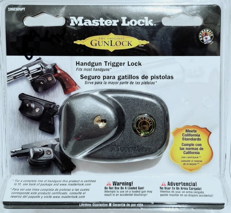 MASTER LOCK The Original Gunlock 106ESDSPT Keyed Handgun Trigger Lock NOS