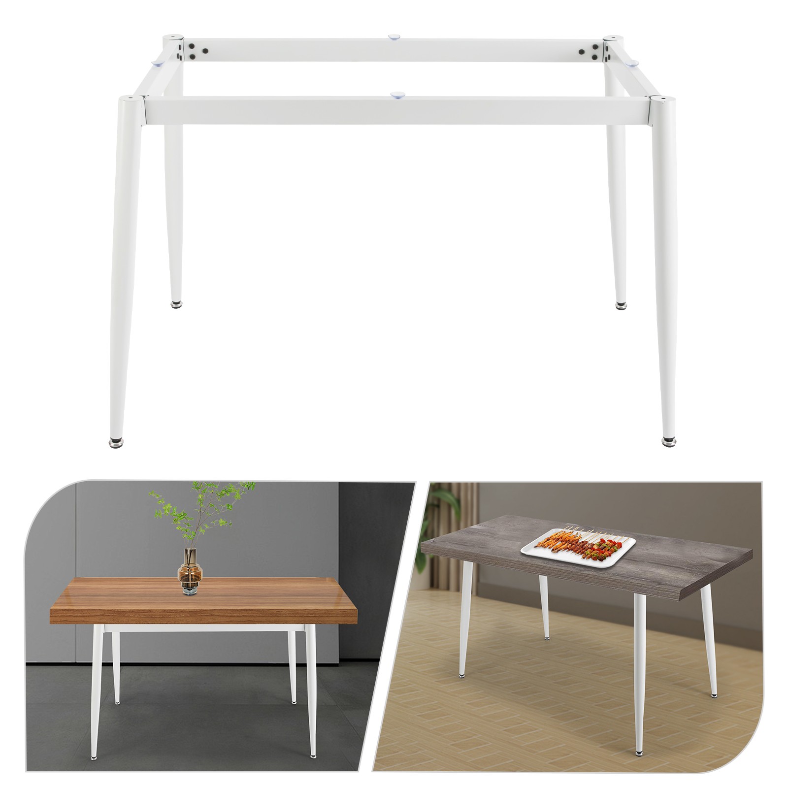 White Metal Furniture Legs Industrial Metal Table Legs with 6 Suction Cups USA