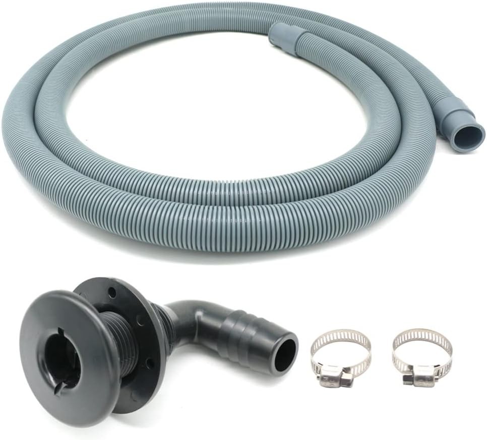 Marine Bilge Pump Hose 1-1/8 Inch Plumbing Kit 6 FT Long 90 degree Black Elbo...