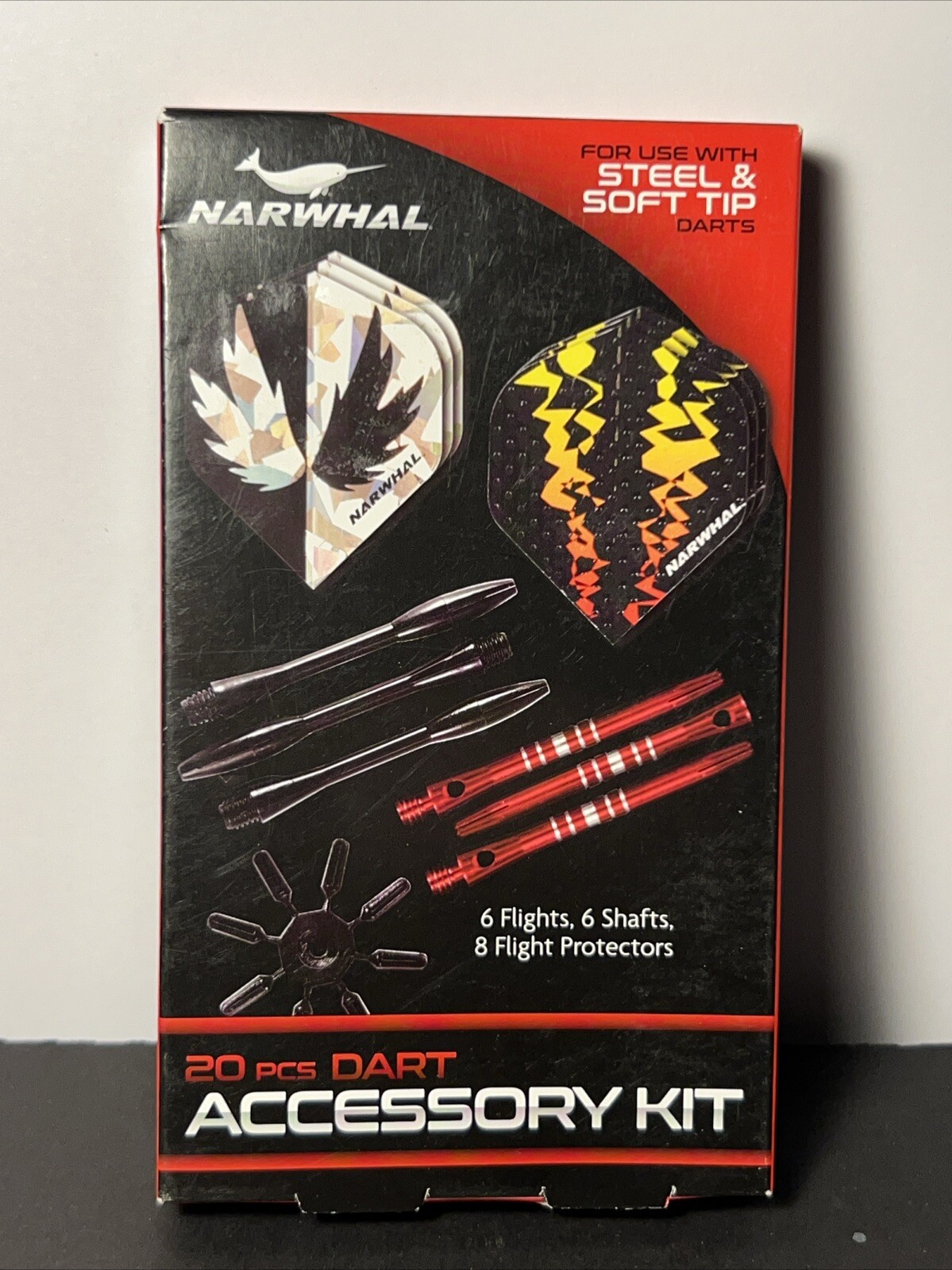 NARWHAL 20 Piece Dart Accessory Kit For Steel & Soft Tip Darts Adult Game Sport