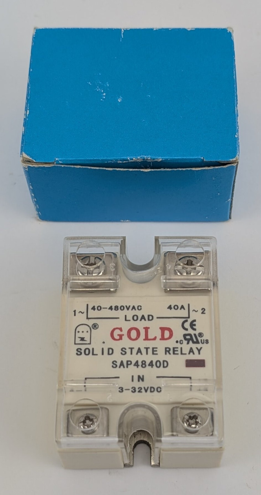 New in Box SAP4840D GOLD Solid State Relay Load 40-480VAC 40A & Input 3-32VDC
