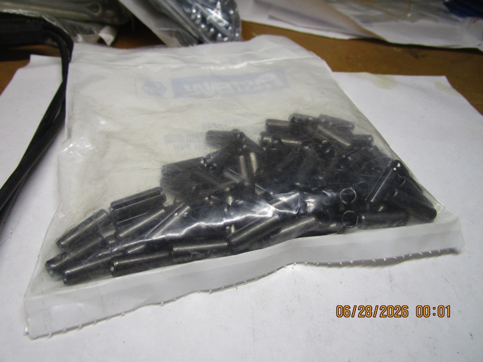 1/4" x 3/4" Plain Finish Steel Slotted Spring Pin QTY 100
