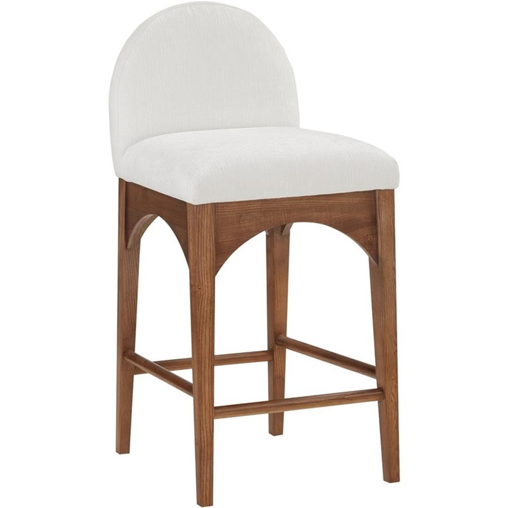 Meridian Furniture Waldorf Cream Chenille Fabric Stool