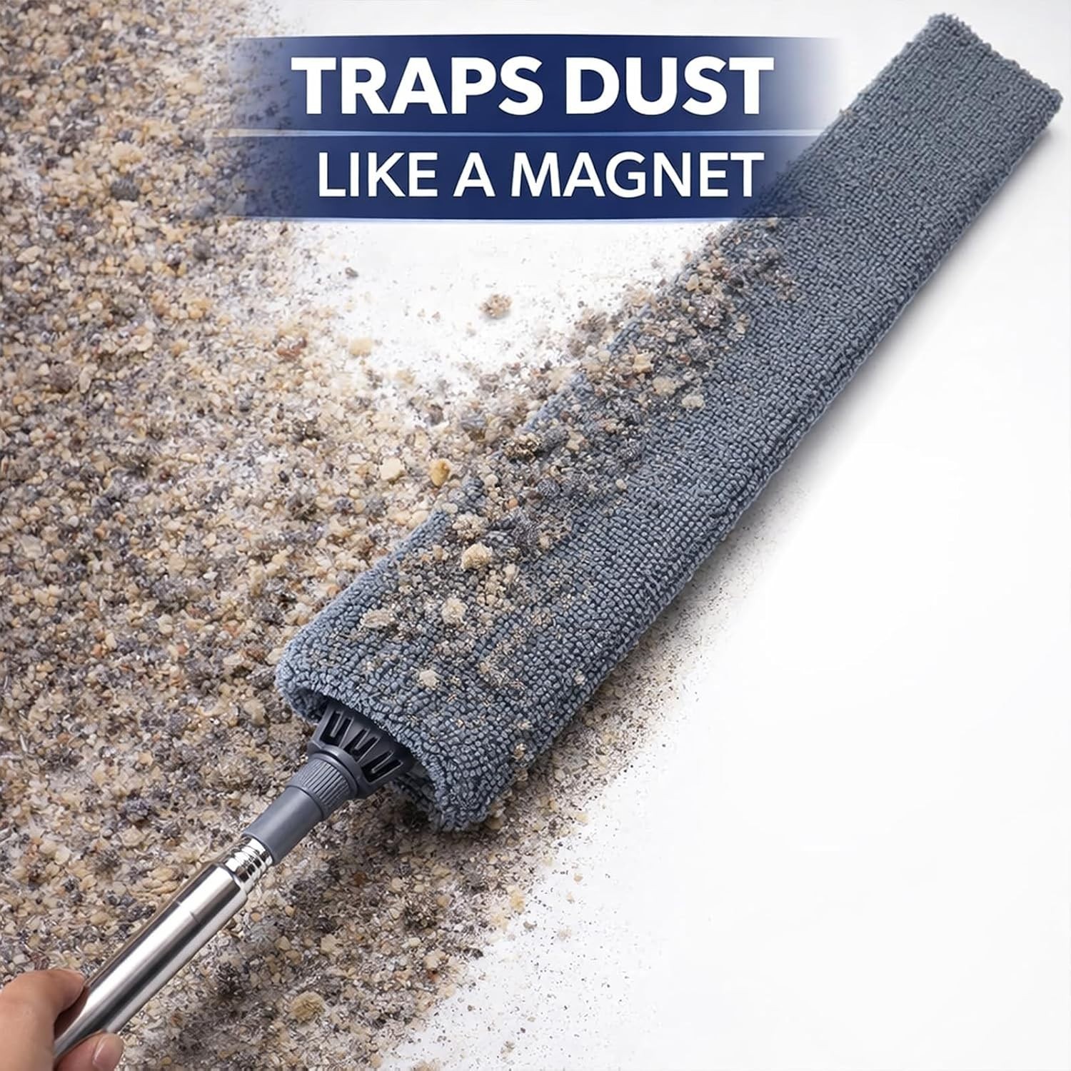 Bendable Dusting Tool with 100-Inch Extension Pole for Hard-to- Areas