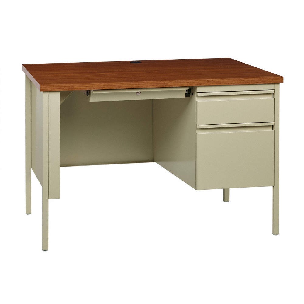 HIRSH 22199 Office Desk,29 1/2 in H,Oak/Putty 55AJ67
