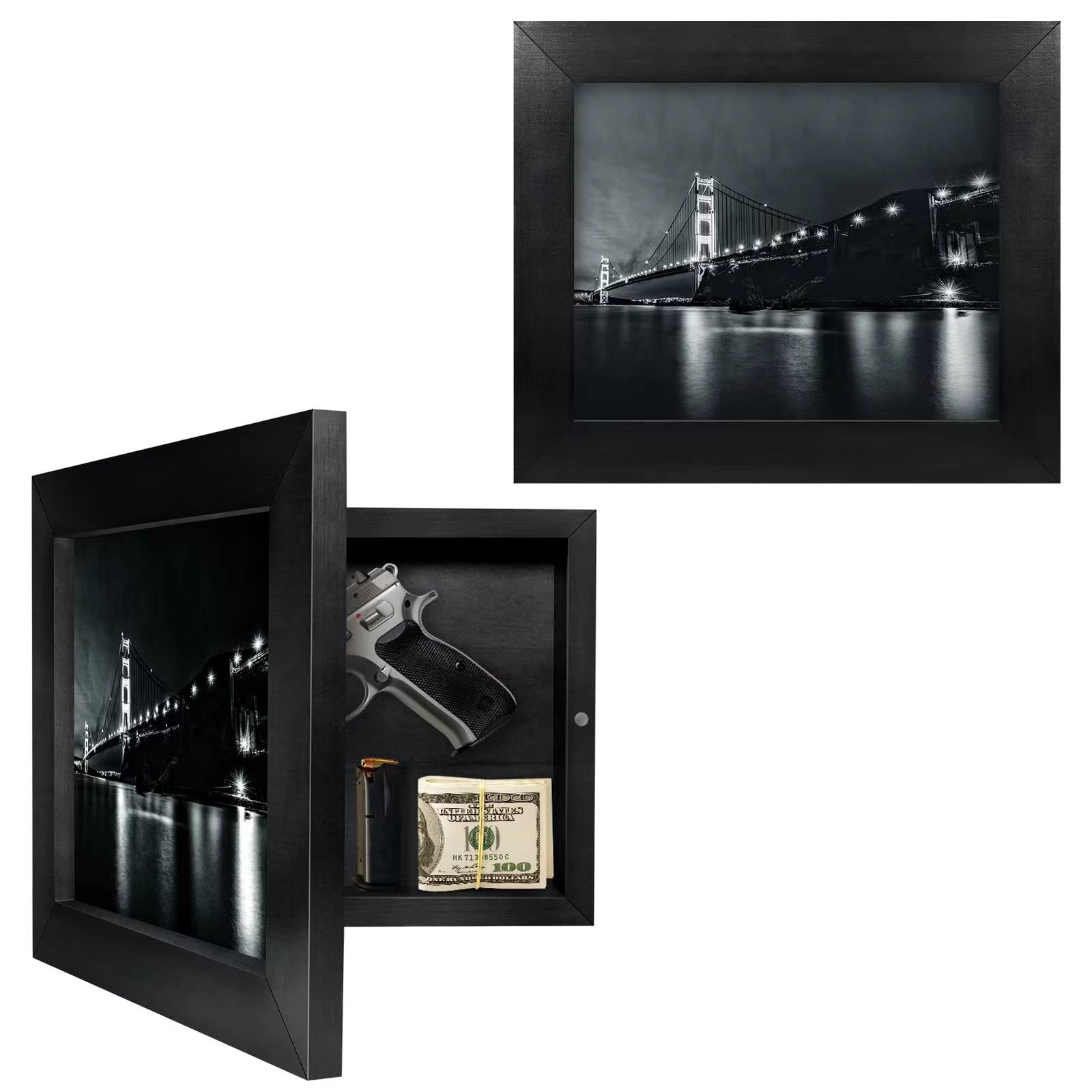 Hidden Gun Storage, Concealment Gun Safes for Pistols, Secret Decor Solid Woo...
