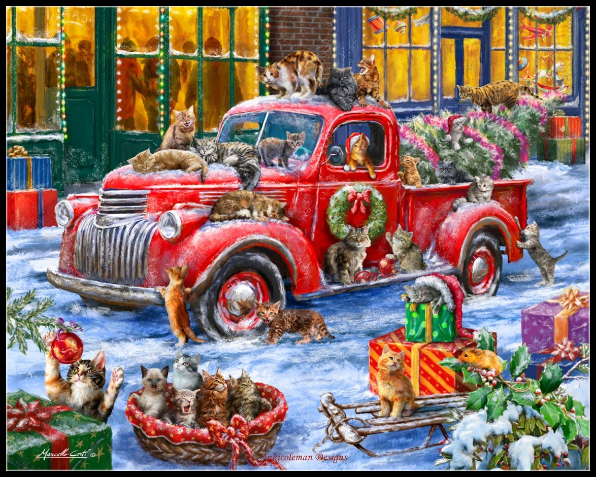 It's a Cat's Christmas - Chart Counted Cross Stitch Patterns Needlework DIY