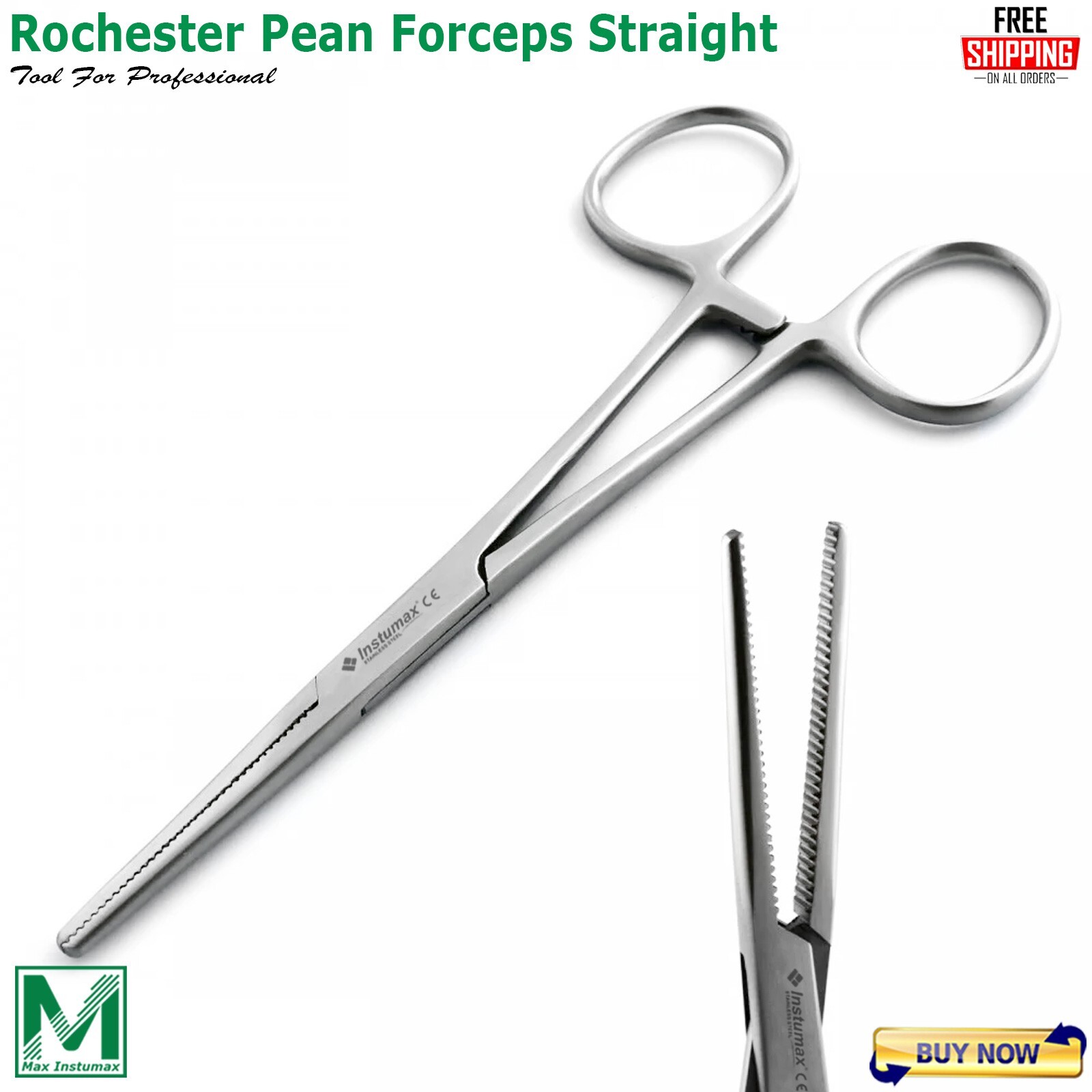 Surgical Rochester Hemostatic Pean Clamp Artery Forceps Straight Locking 5.5''