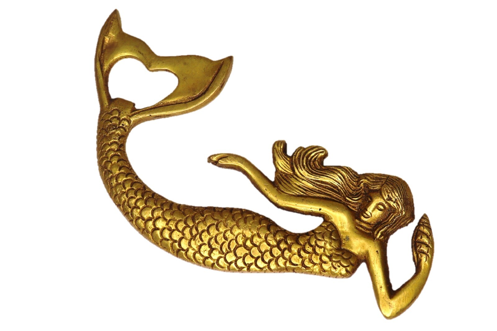 Mermaid Lady Shape Vintage Repro Handmade Solid Brass Handheld Bottle Opener