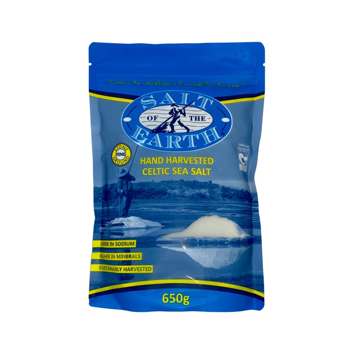 New Salt Of The Earth Hand Harvested Celtic Sea Salt Fine 650g