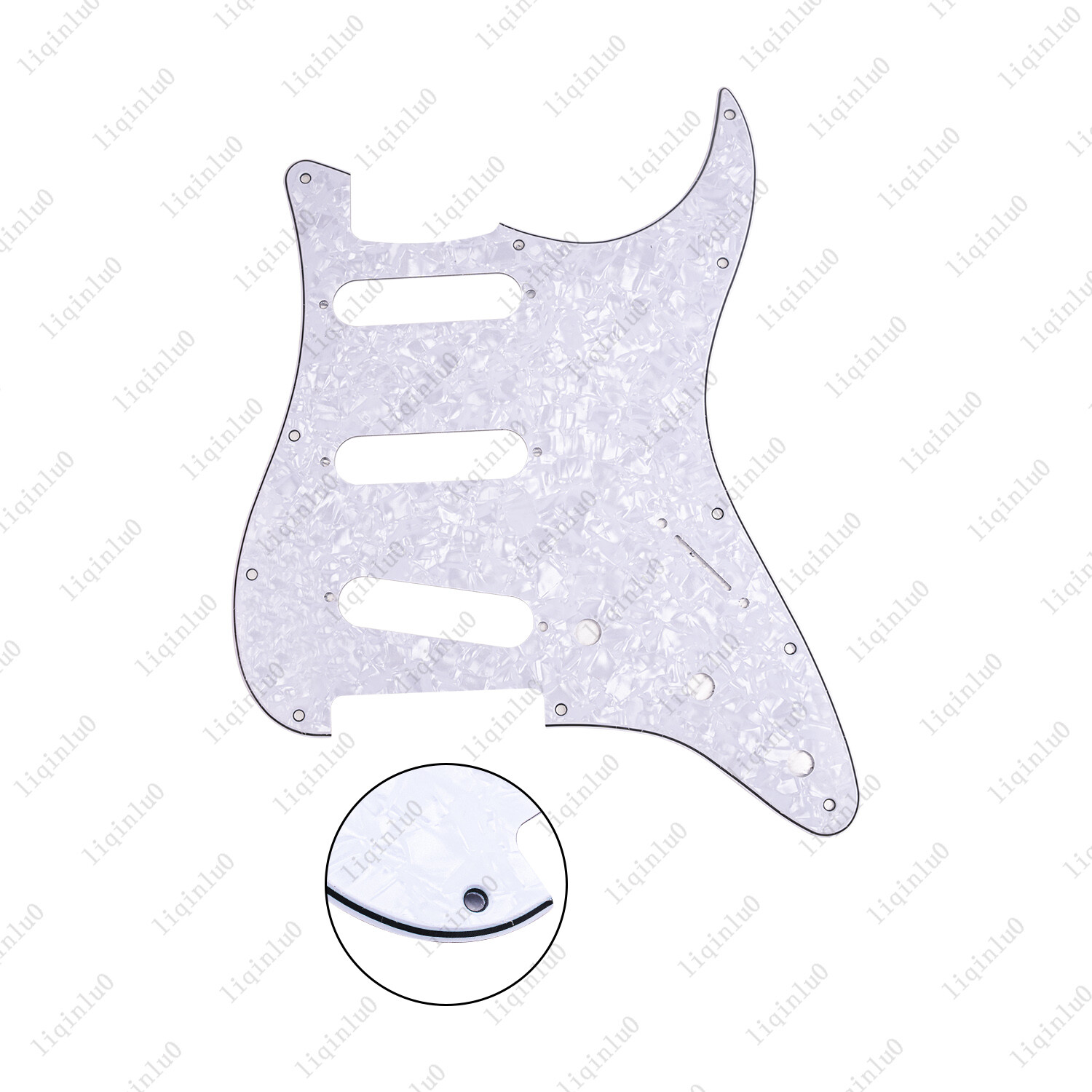 Prewired-Loaded SSS Pickguard Ceramic Pickups For Strat White Pearl&Black