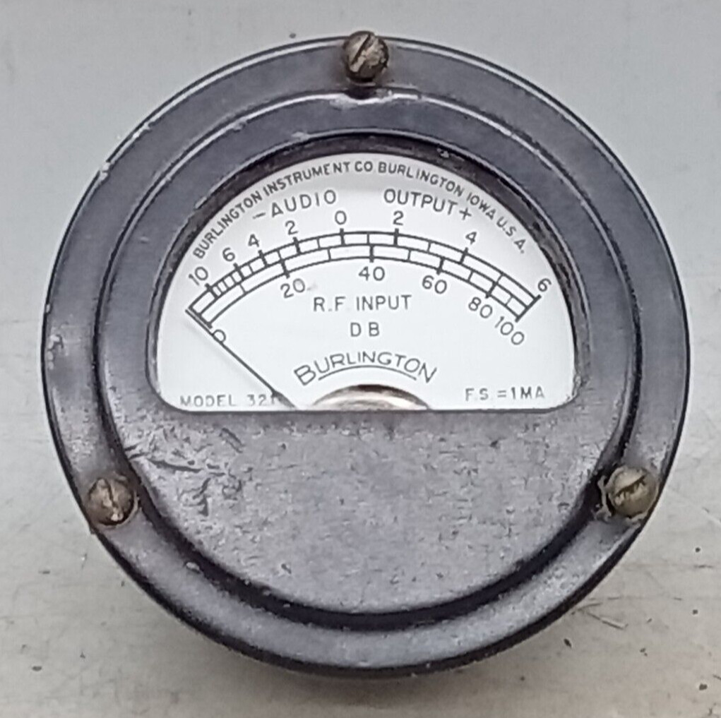 Collins R-388/URR Audio output gauge meter Burlington model 321