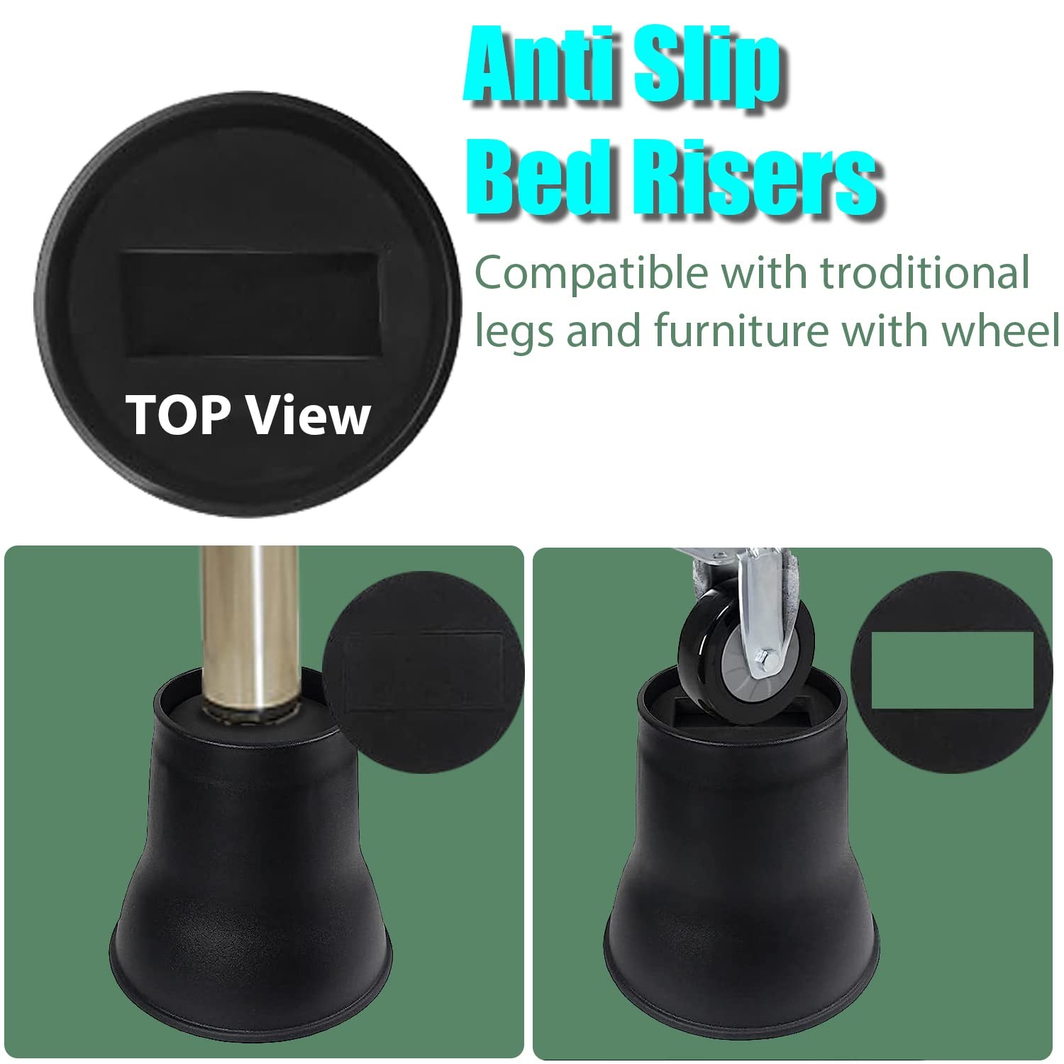 6 Pack 6 inch Heavy Duty Bed Furniture Risers Round Couch Risers 2200 lbs