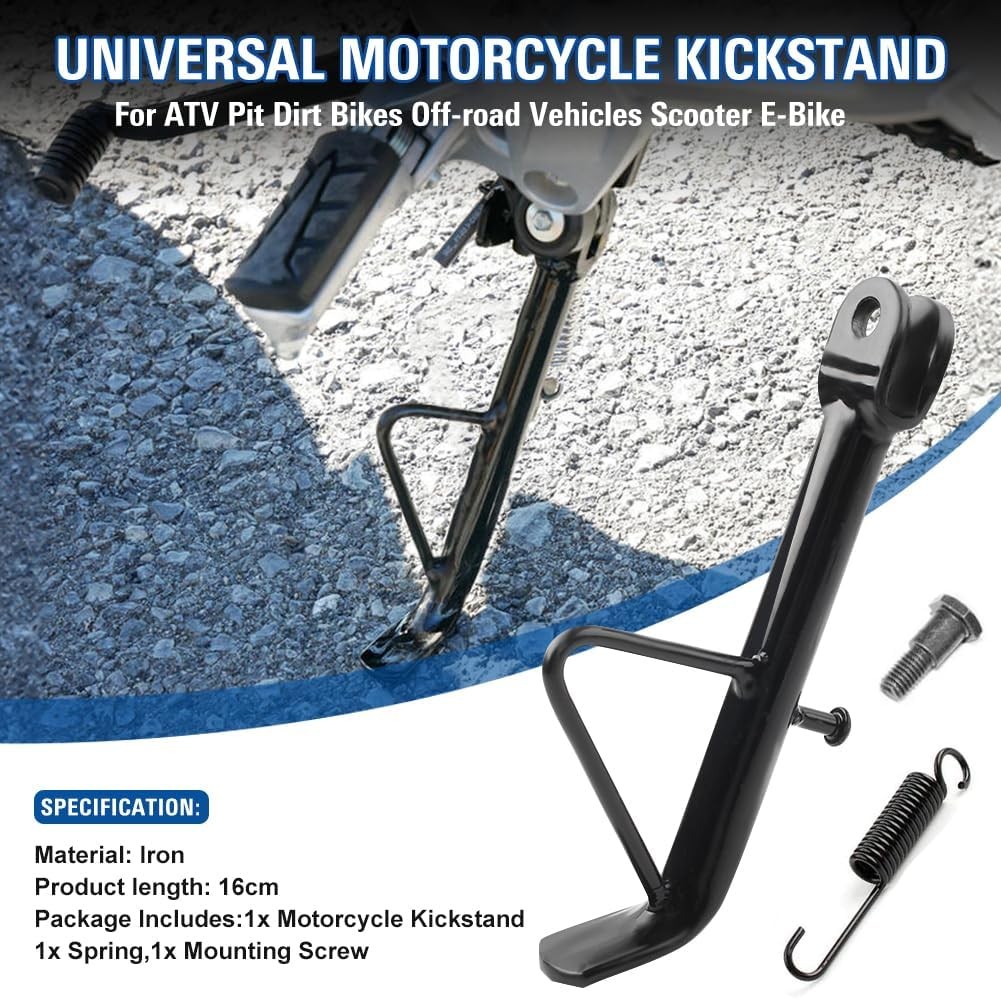 Three T 16cm Universal Motorcycle Kickstand Foot Side Stand Support For ATV Pit