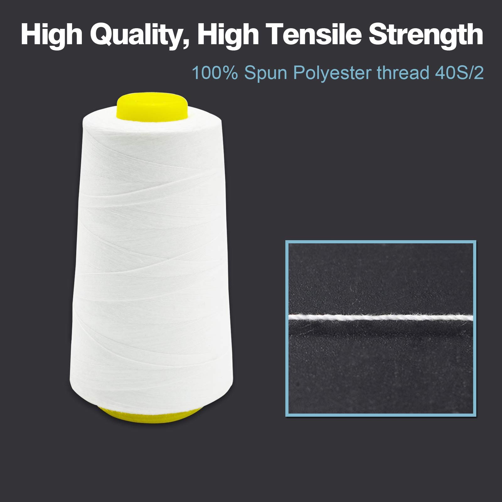 Green Serger Thread All Purpose Polyester 4 Cones 3000 Yards Each Spool
