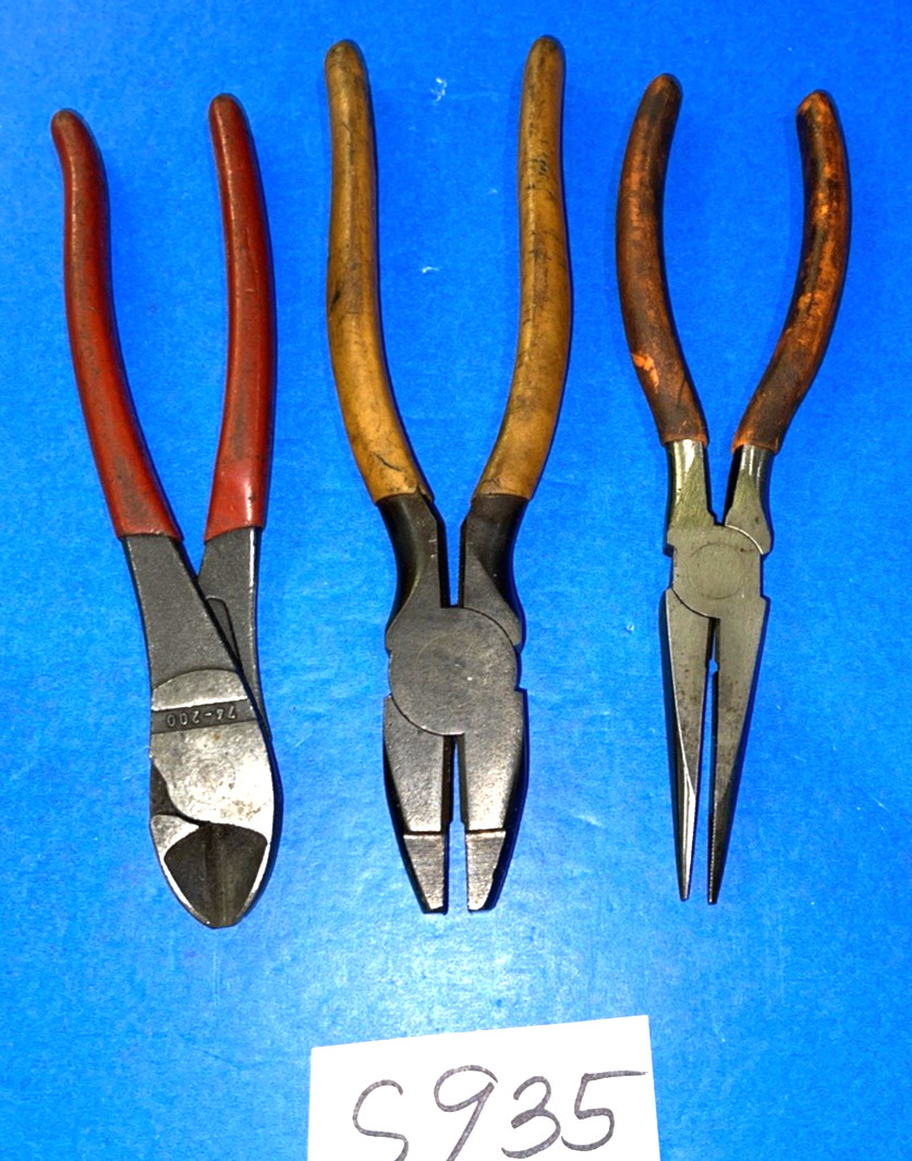 MATCO TOOLS 3 PIECE NEEDLE NOSE WITH CUTTER, LINEMANS, KNIPEX DIAGONAL CUTTER