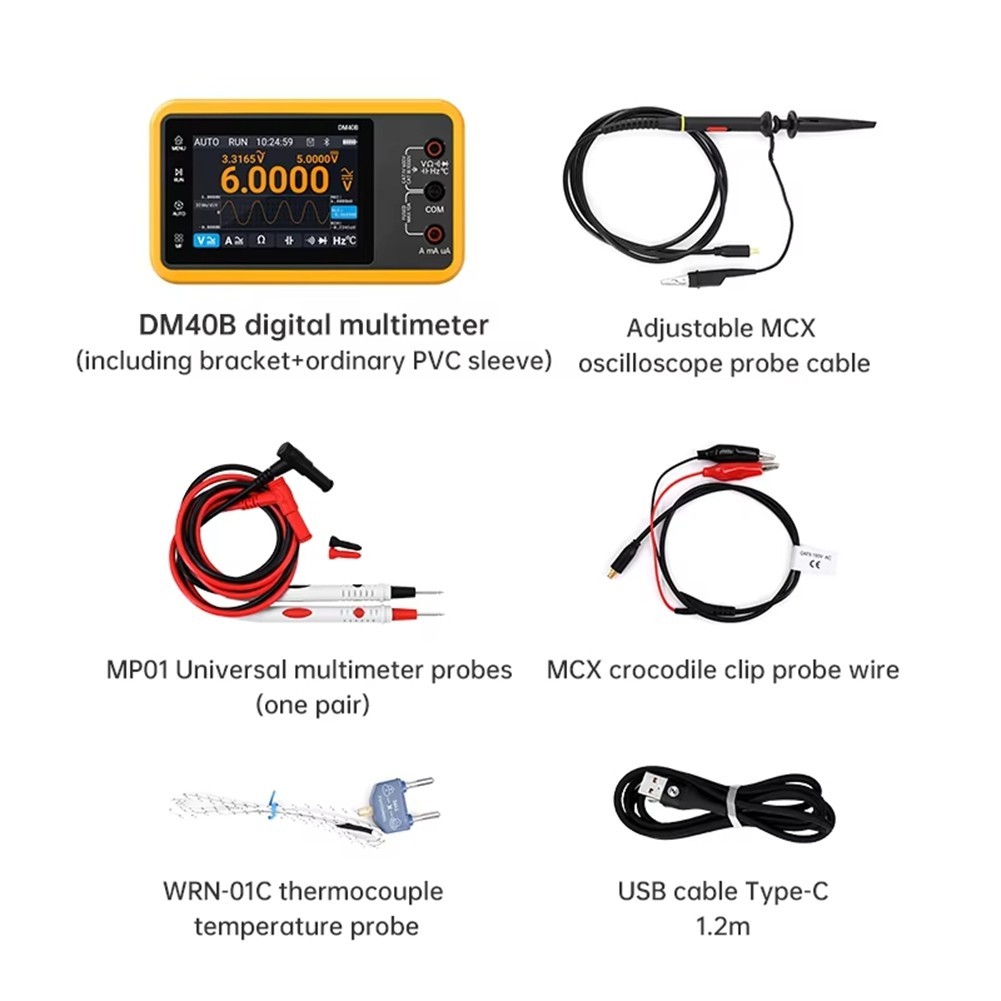 DM40 Digital Oscilloscope Multimeter Generator 50M Sample Rate Voltage8128 X