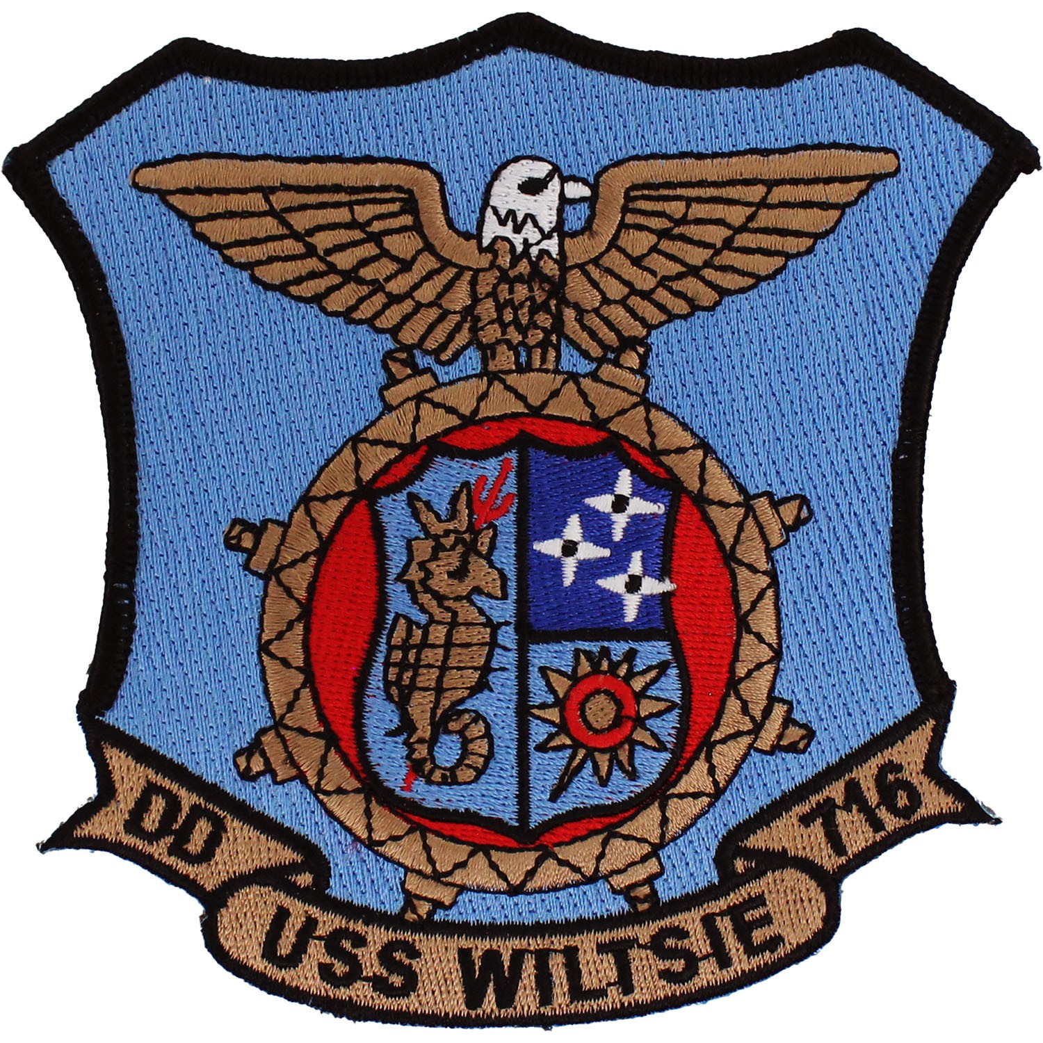 Navy USS Wiltsie DD-716 Ship Patch (Sew-on) ( 4 1/2" x 4 1/2" ) P5485