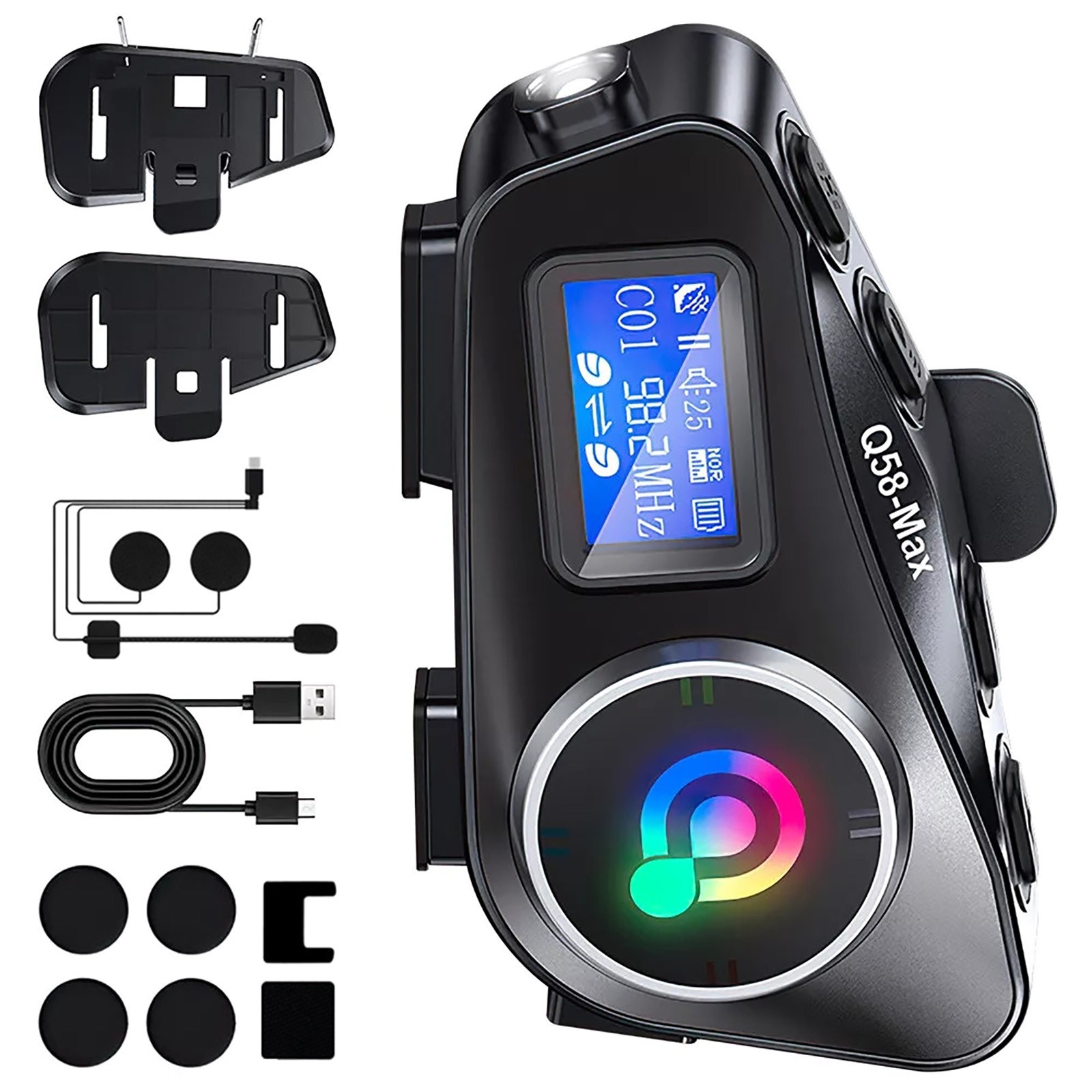Bluetooth Headset maximum 32G Motorcycle Intercom Helmet LCD Waterproof