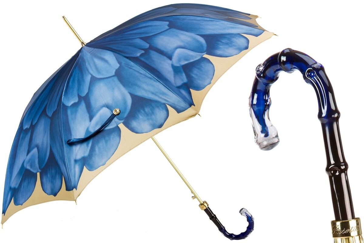Pasotti Blue Dahlia Umbrella with Gift Box included New