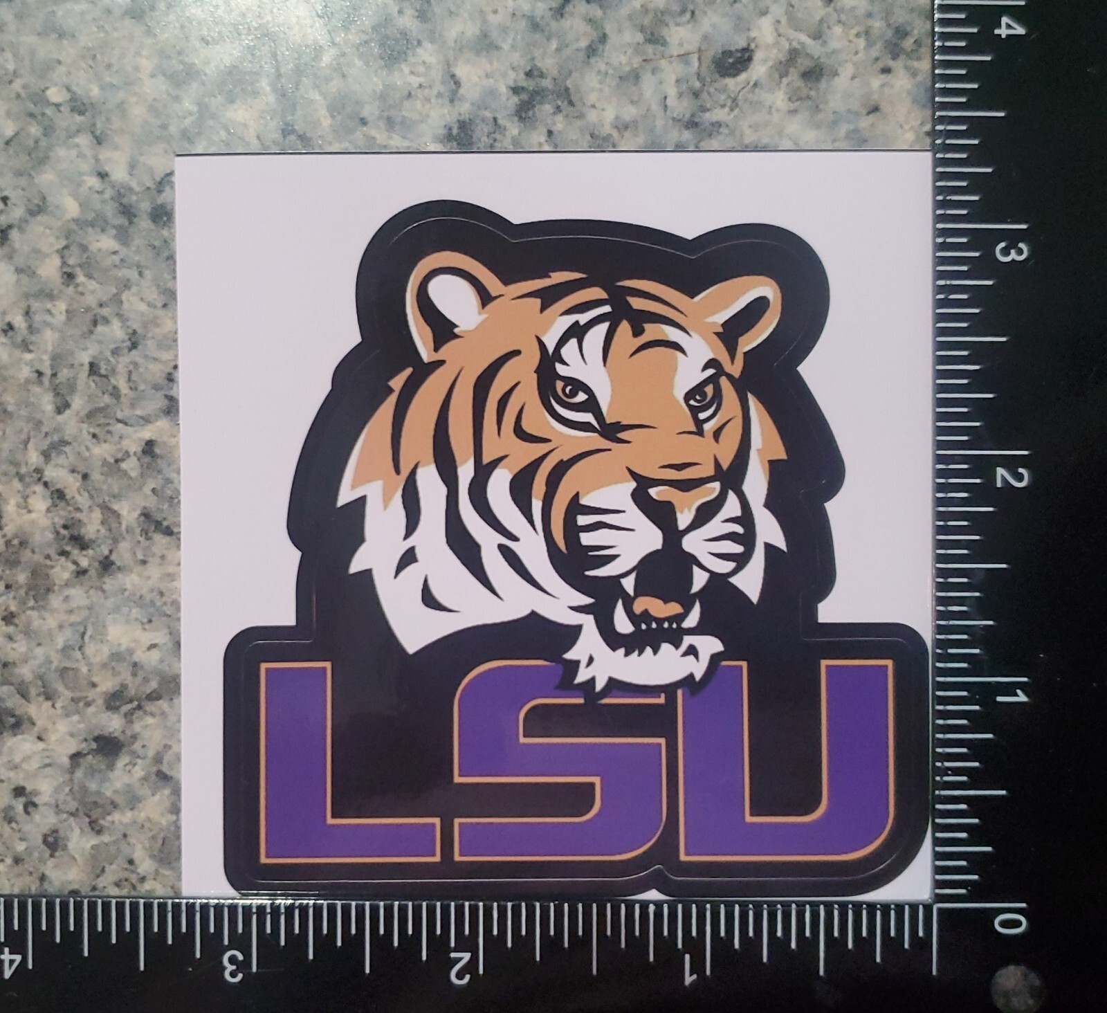 LSU Tigers Vintage Logo Decal Sticker. 3"x3"