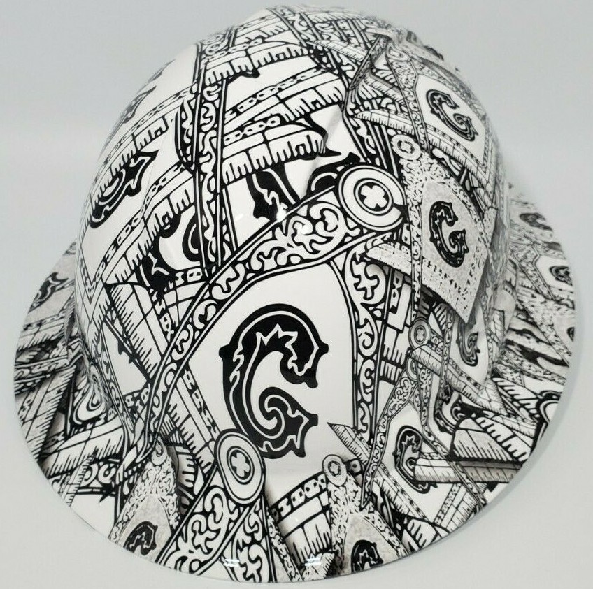 New Full Brim Hard Hat Custom Hydro Dipped FREE MASON. Free Shipping