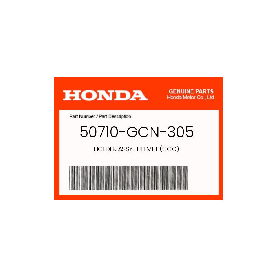 Honda Genuine Holder Assy., Helmet (Coo) - 50710-Gcn-305
