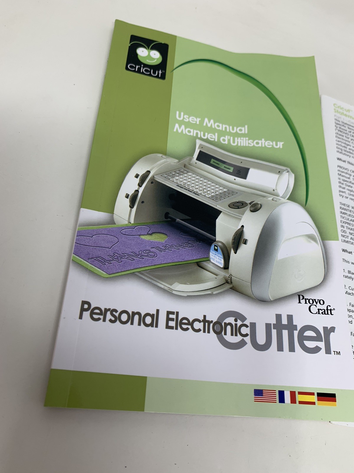 CRICUT Instruction User Manual Book Personal Electonic Cutter Machine 29-0069