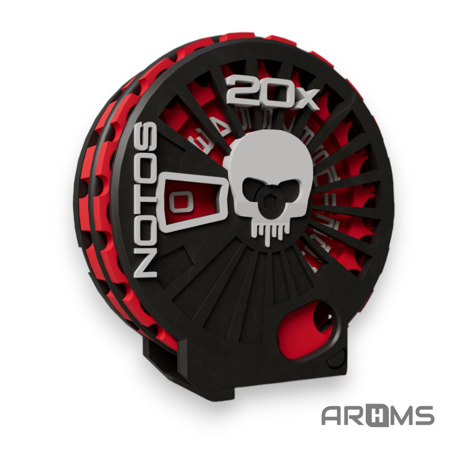 New Design! - 20 shot .22 cal Umarex Notos Magazine (Shot Counter) (Skull Cover)