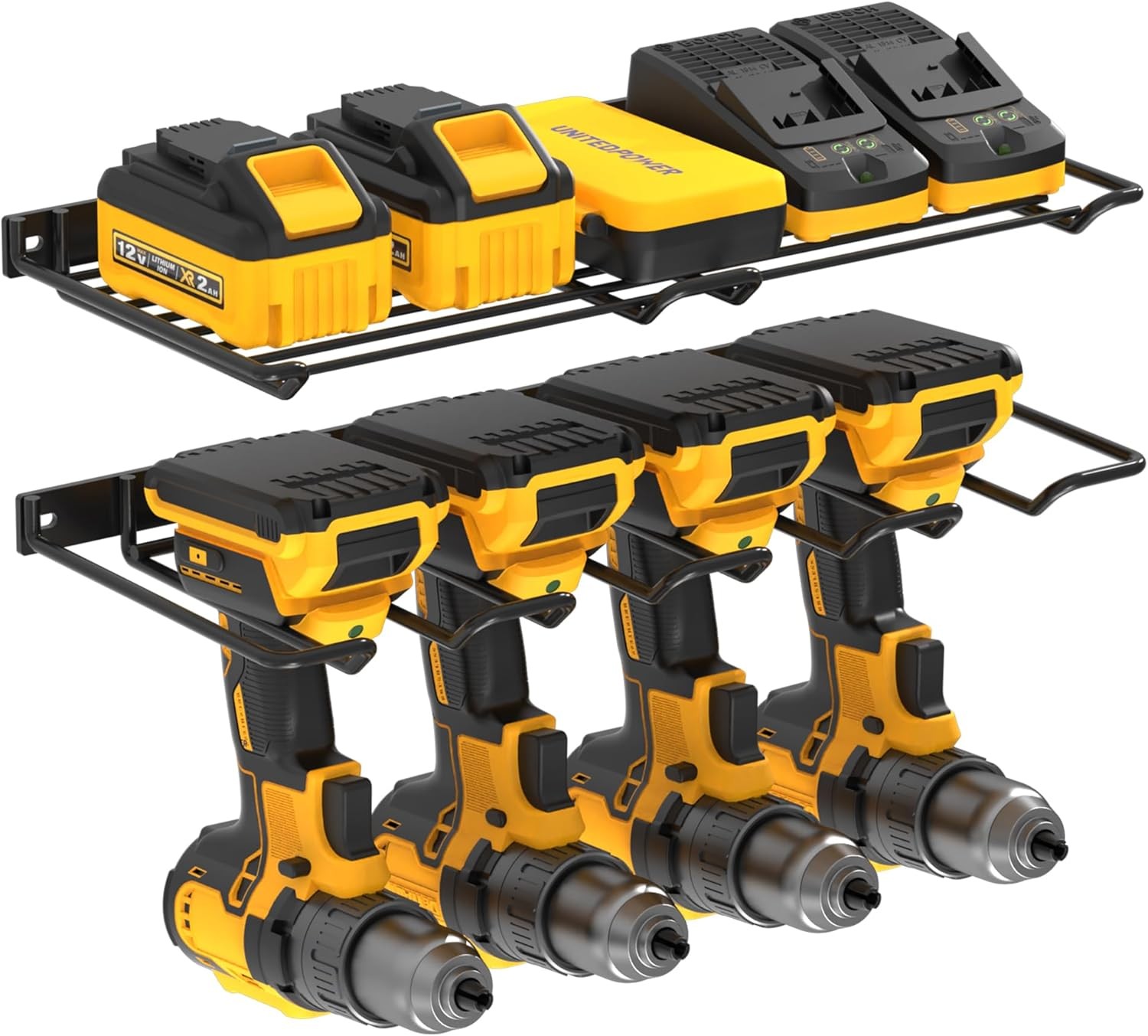 Wall Mounted Drill Rack & Tool Shelf Power Tool Organizer Holder Heavy Duty
