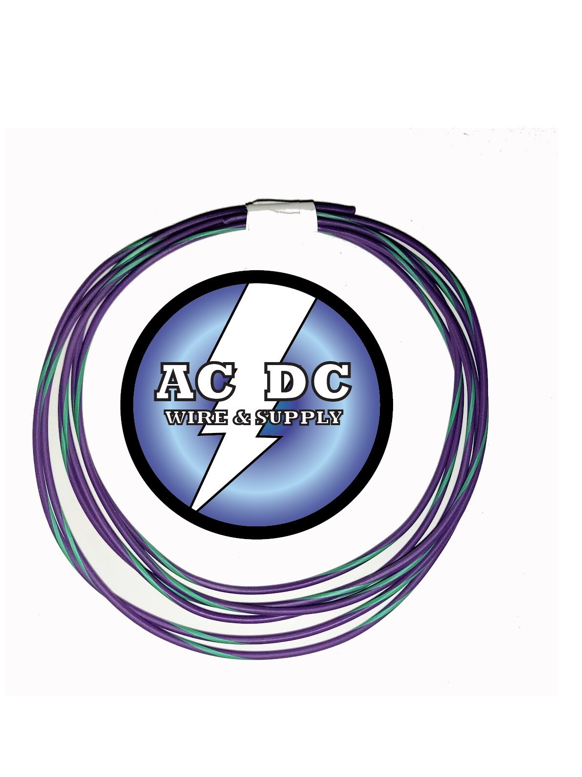 AUTOMOTIVE WIRE 22 AWG HIGH TEMP TXL WIRE PURPLE WITH GREEN STRIPE 25 FT COIL