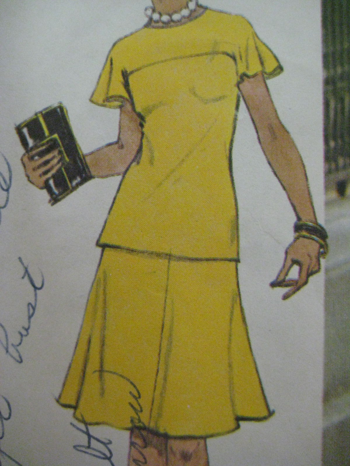 Vintage Simplicity 6081 TWO-PIECE SHORT DRESS w/ 23" SKIRT Sewing Pattern Women