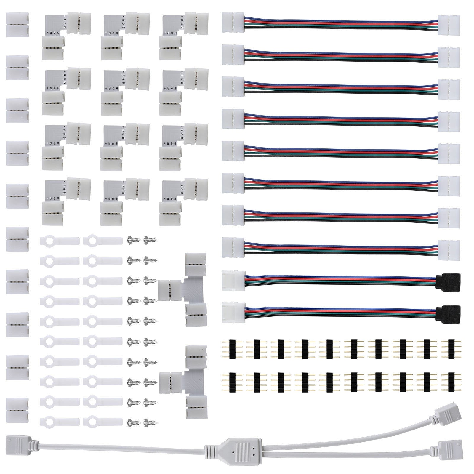 75Pack/Set 4Pin RGB 5050 LED Connectors LED Strip Light Connector Accessories