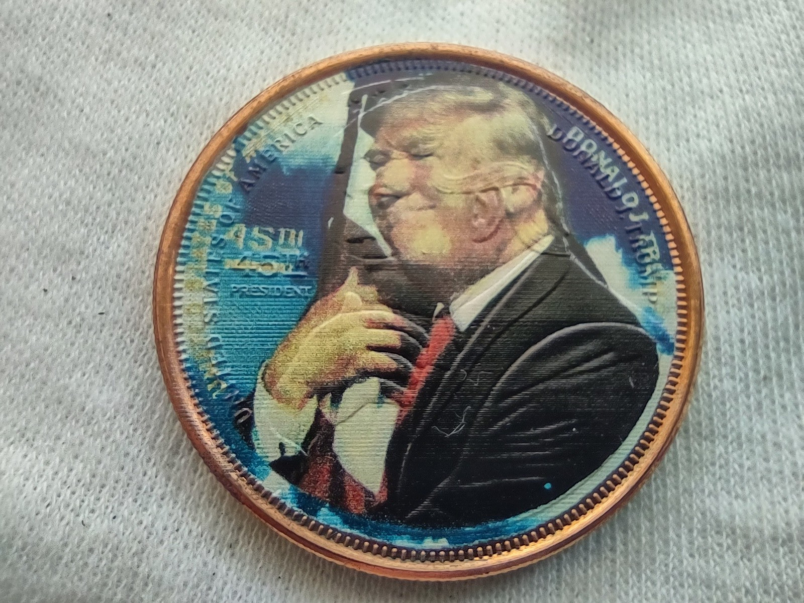 1 Oz .999 Copper Round Coin Trump Colorized Trump Pence Series RARE