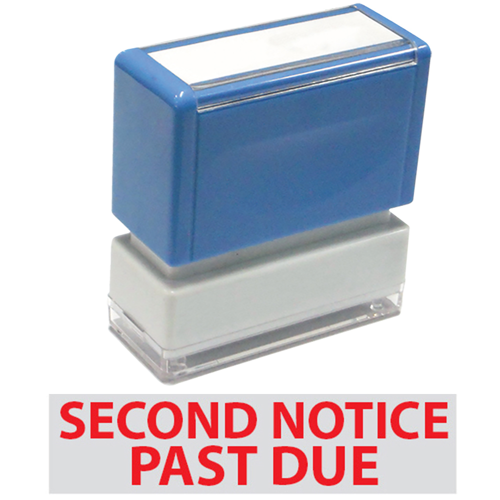 Second Notice Past Due -JYP PA1040 Pre-Inked Rubber Stamp (Red Ink)