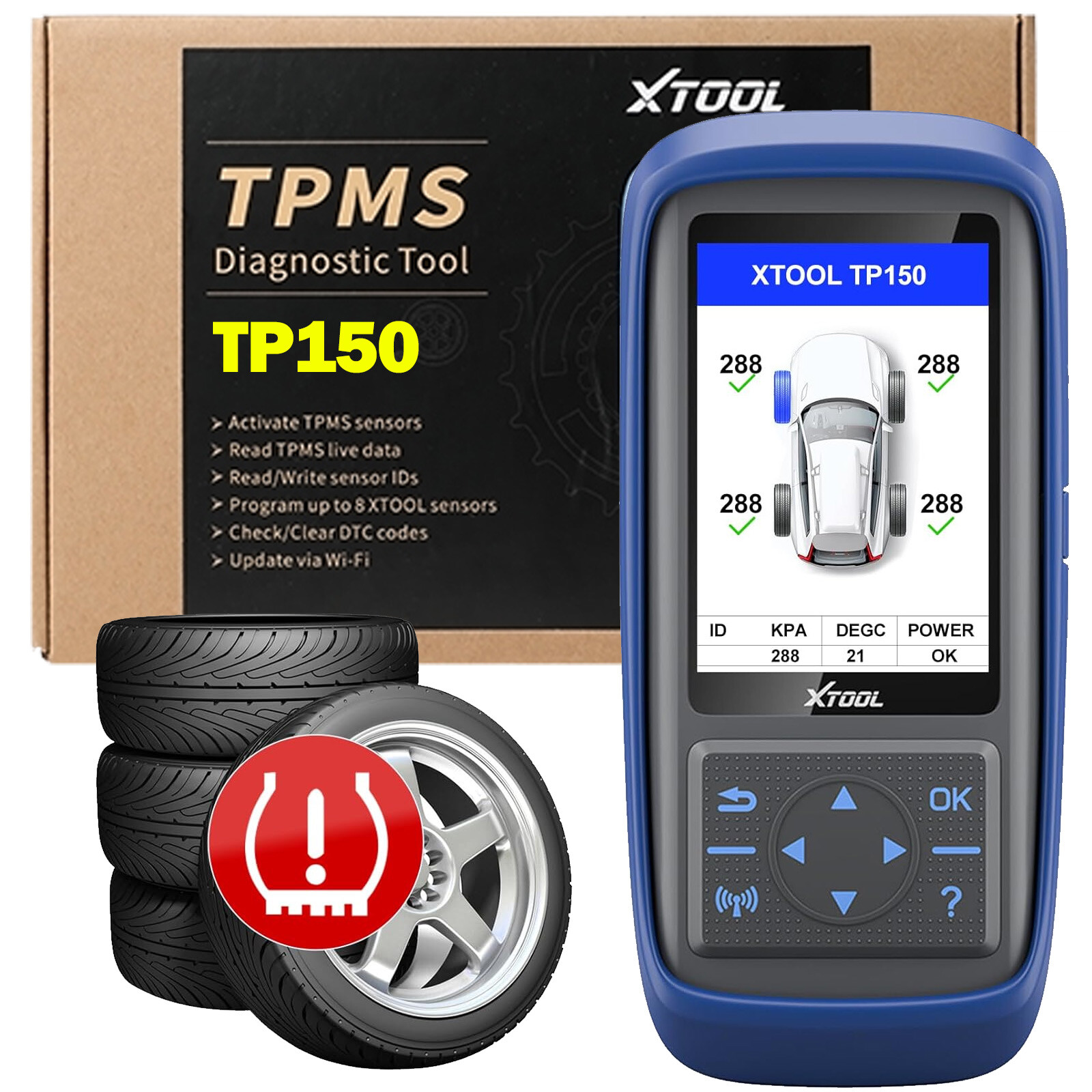 XTOOL TP150 TPMS Tire Programmer Universal Sensor Relearn Reset Activate Scanner