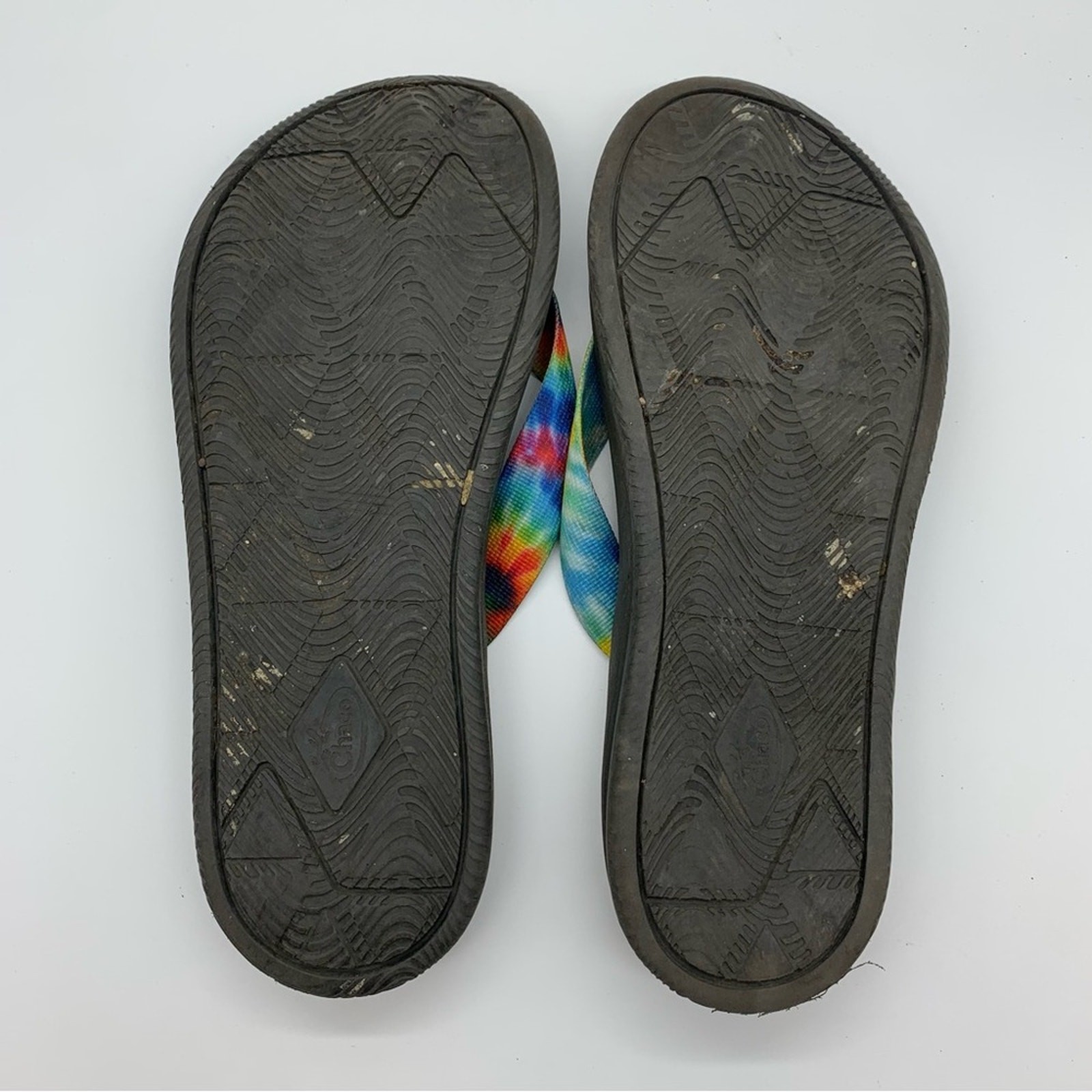 Chaco Mens Chillos Dark Rainbow Tie Dye Flip Flop Size 12 Outdoor Gorpcore