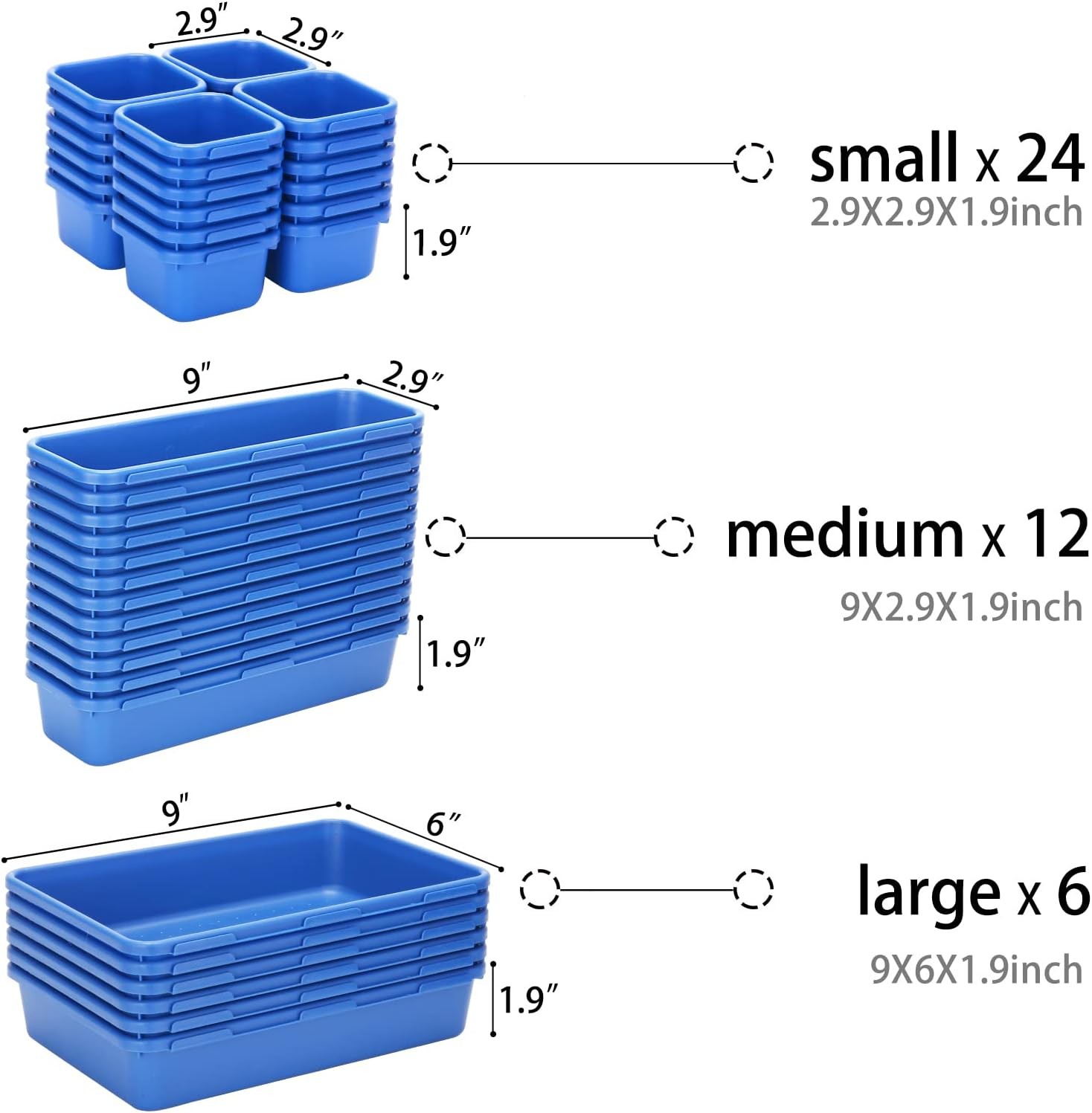 42 Pack Tool Box Organizer Tool Tray Dividers Rolling Tool Drawer Organization